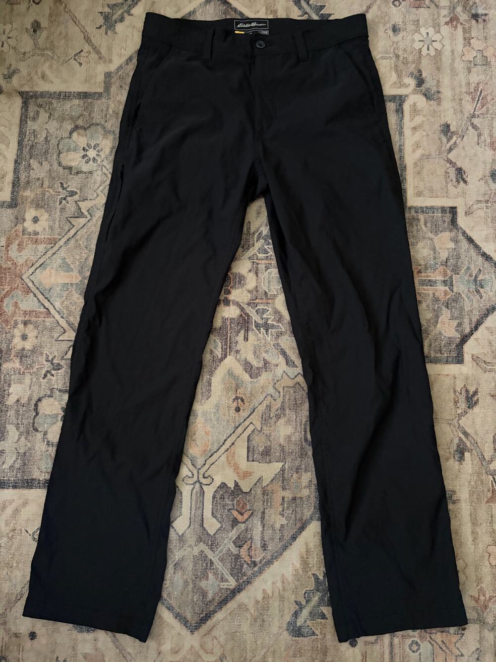 Eddie Bauer Travex Horizon Guide Chino Pants Mens 32x32 Black Hiking Stretch